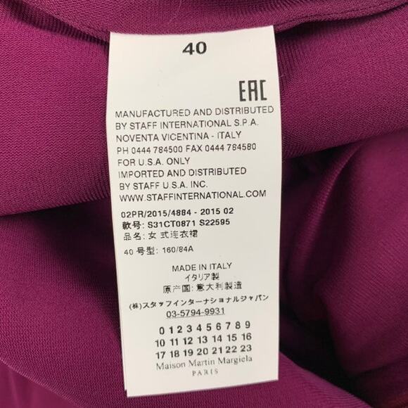 MAISON MARTIN MARGIELA Size 4 Raspberry Viscose Blend Fitted Cocktail Dress - Picture 5 of 7